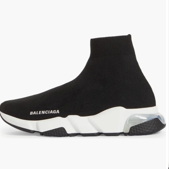 Balenciaga Black Knit Sneakers with White Sole - Copy - Picture 3 of 12